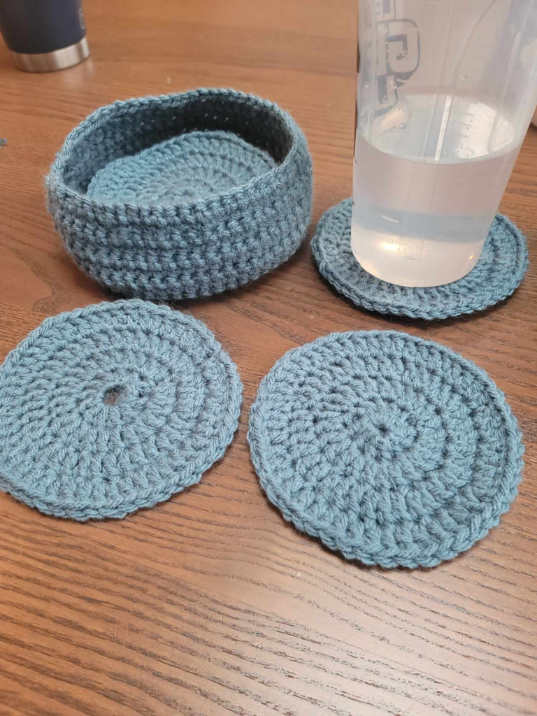 Crocheted coasters