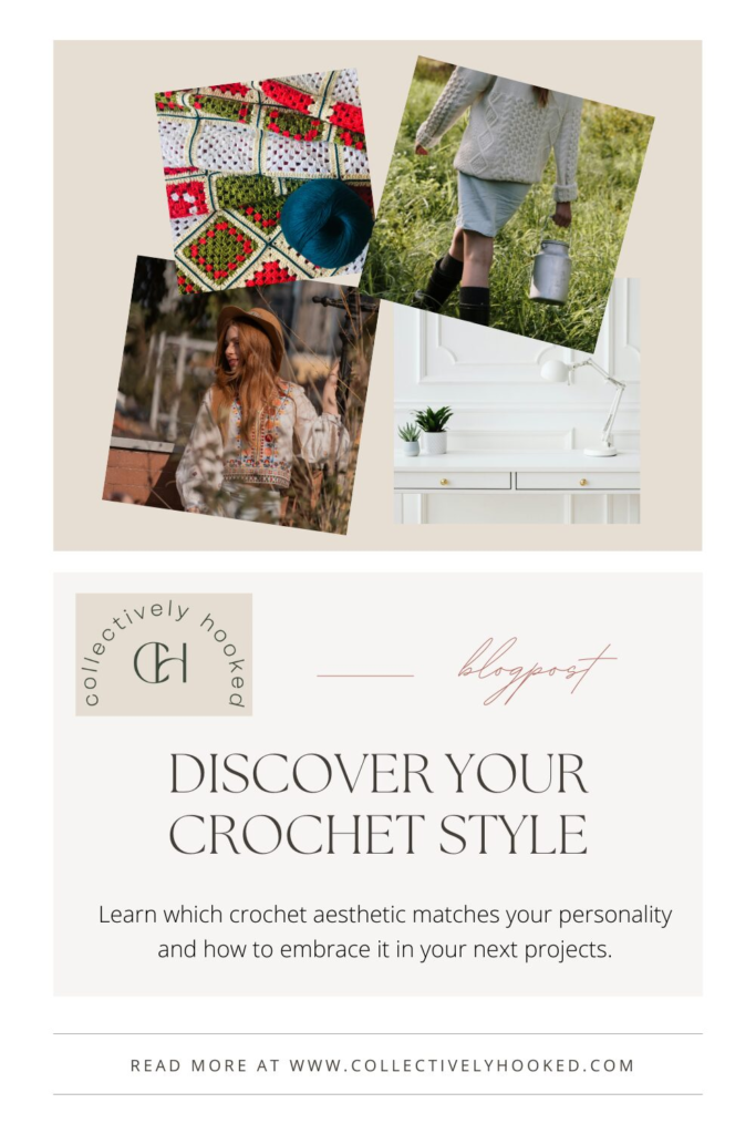 Granny square, cottage charm, boho aesthetic, and minimalist images showing style options.