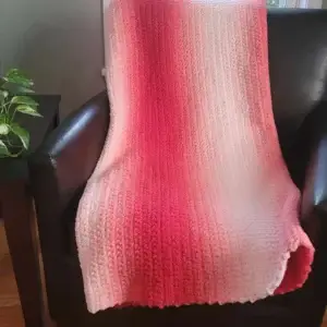 Perfect Phasing Yarn in "Crimson" finished blanket.