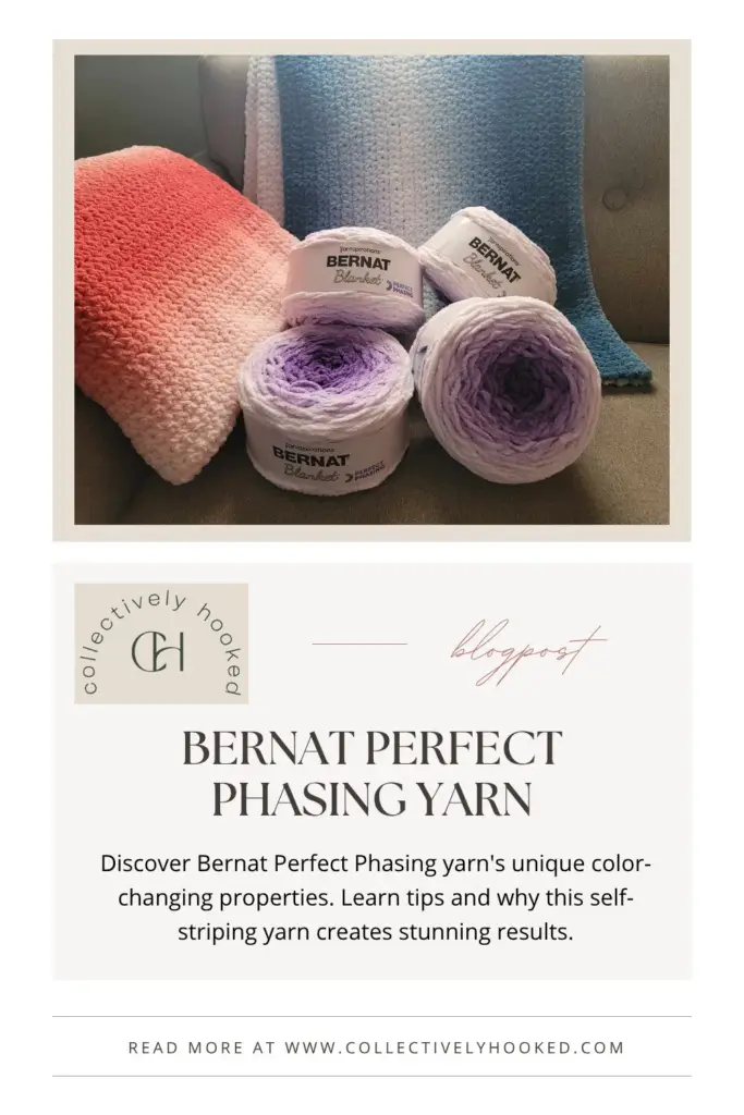 Bernat perfect phasing yarn skeins and blankets