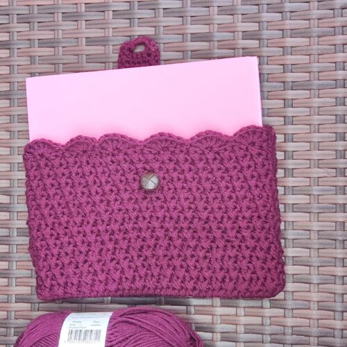 Magenta textured book sleeve by Fosbas Designs