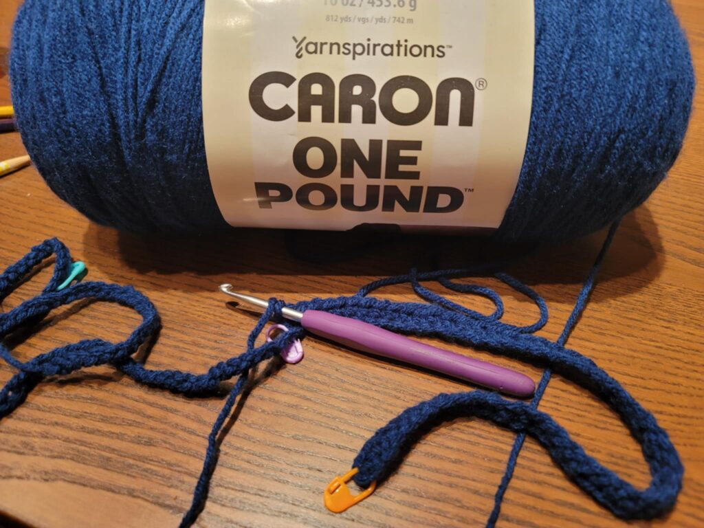 yarnspirations caron one pound yarn in midnight blue