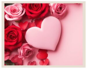 Valentine's day inspired hearts in shades of red and pink