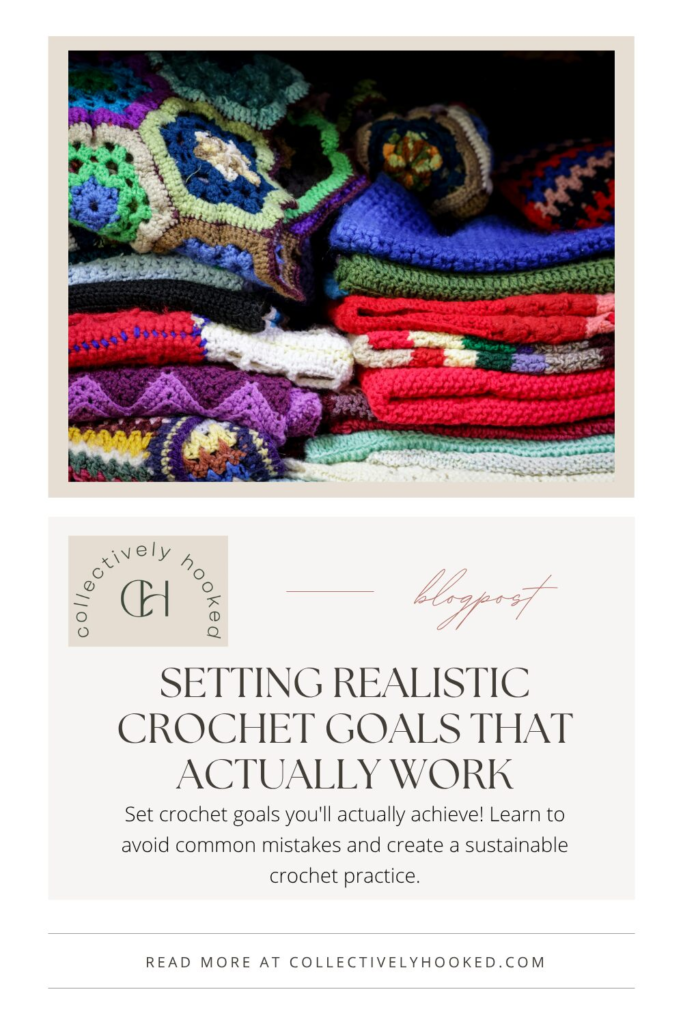 Multiple crochet projects in 2 piles