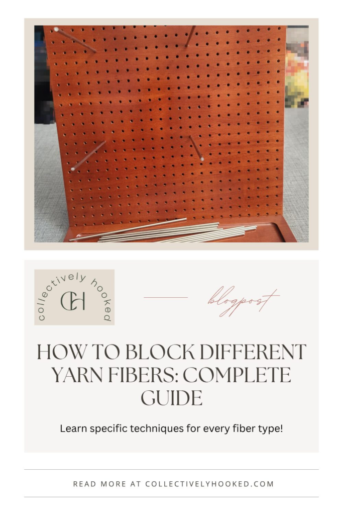 Wood crochet blocking station with metal pins