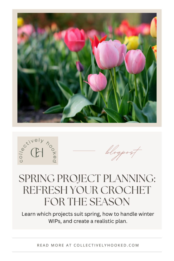 Picture of spring tulips in bloom in multiple colors