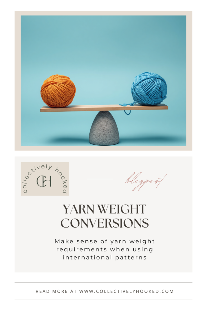 a wooden board balancing on a rock holding one orange skein of yarn on one end and one blue skein of yarn on the other end.